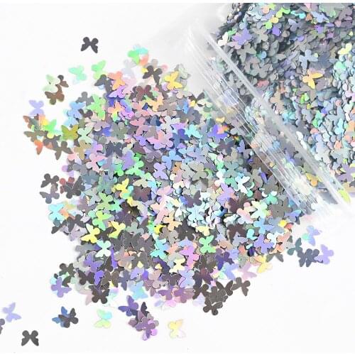50G(5mm) Butterfly Sequins Nail Glitter Paillettes-Ultrathin PET Sequin Nails art Holo Laser Manicure Flakes Tips#FD//12