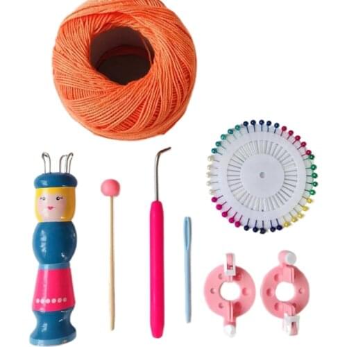 594C Cartoon Doll Shape Bracelet Knitting Tool DIY Bracelet Knitting Machine Yarn Wool Bracelet Crafts Knitter Woodcraft Loom