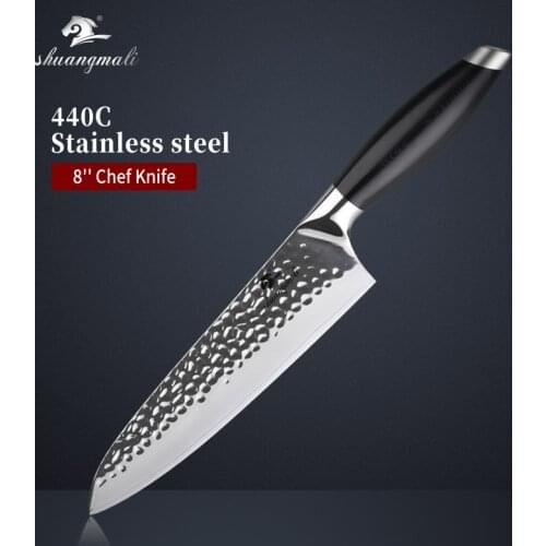 8 Inch Slicing Meat Chef Knife 440C Stainless Steel Kitchen Chef Knives Utility Japanese Cooking Filleting Petty Cleaver Knife