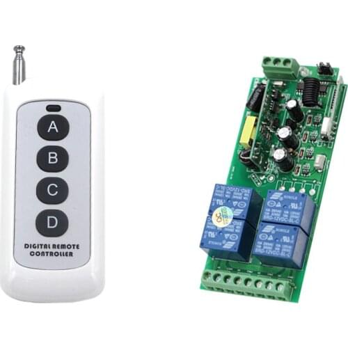 AC85V 110V 230V 250V 4CH Wireless Remote Control Switches 220V Relay Output Radio RF Transmitter And 315Mhz /433Mhz Receiver