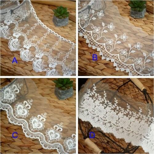 Off White Width 10cm Lace Trim Embroidered Handmade Diy Wedding Dress Veil Accessories Cotton