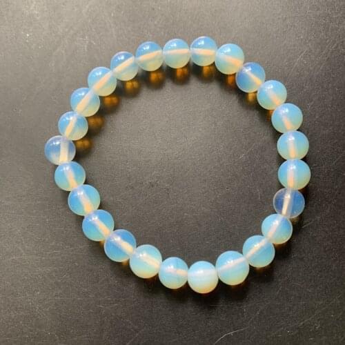 Opalite Stone Beads Bracelet Milky White Healing Stones Opal Crystal Stone Craft Handmade Wholesale