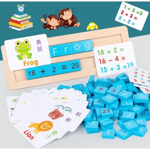 Montessori Toy Wood Spelling Words Game Kids Early Educational Toys for Children Learning Wooden Toys Montessori Education Toy