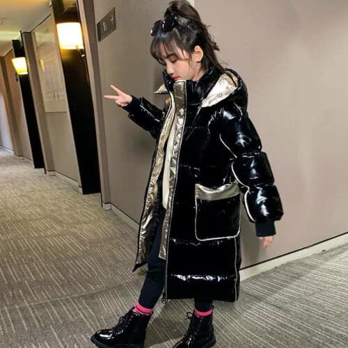 New 2021 Winter Childrens Cotton Padded Parkas Kids Jacket for Girl Coat Warm Thick Velvet Hooded Baby Coats Outerwear W164