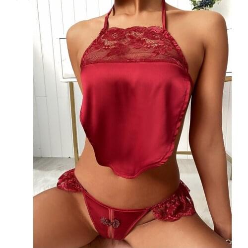 Exotic Lingerie For Women Sexy Underwear Lace Bellyband Set Suspender Sleepwear Open Crotch Erotic Thong Temptation Large Size