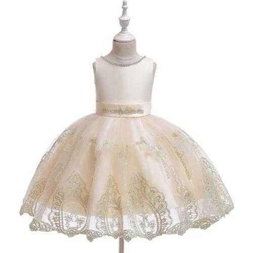 FOCUSNORM Xmas Infant Baby Girls Dress Embroidery Flower Princess Formal Party Wedding Tulle Mesh Lace Gown Dresses