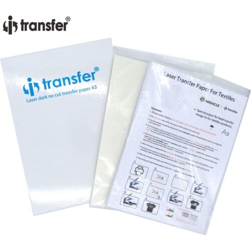 I-transfer Laser Dark No Cut Transfer Paper A3 Special Paper for Heat Transfer Images to T-shirt Textiles (50 Sets)
