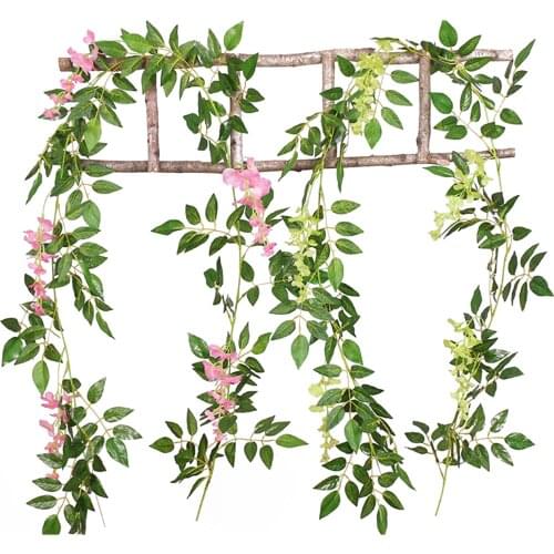 Artificial Plant Wall-Mounted Simulation Wisteria Decorative Pendant for Living Room Bedroom Flower Hanging Wall Decoration