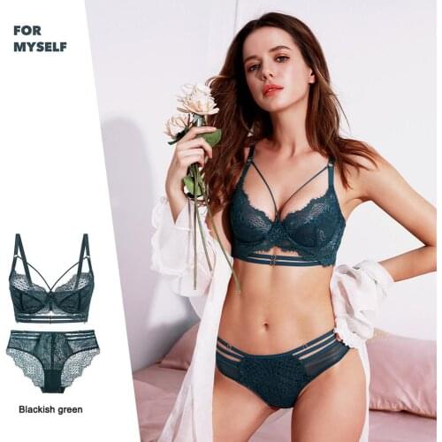 Classic bandage underwear push up bra set lace underwear set sexy transparent bra large womens underwear underwear