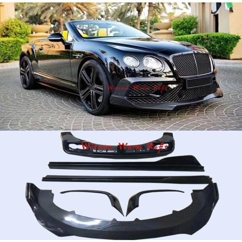 Carbon fiber Car body kit Front rear bumper lip Splitter diffuser side skirts apron Front air knife For Bentley Continental GT