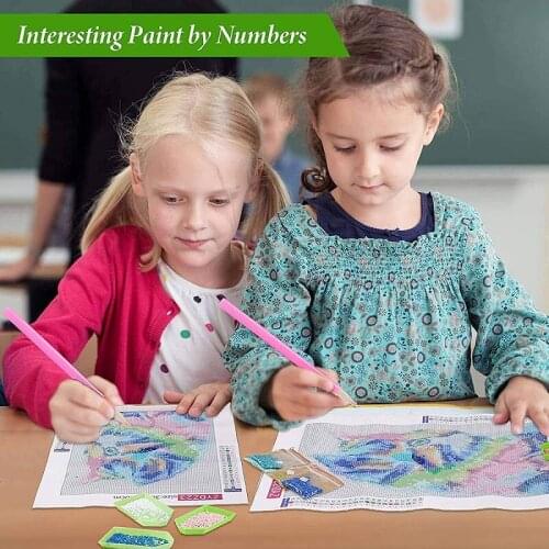 Round Rhinestone Diamond Painting 5D Color Cat Drill Shiny DIY Colorful Animal Cross Stitch Mosaic Embroidery Needlework Crafts