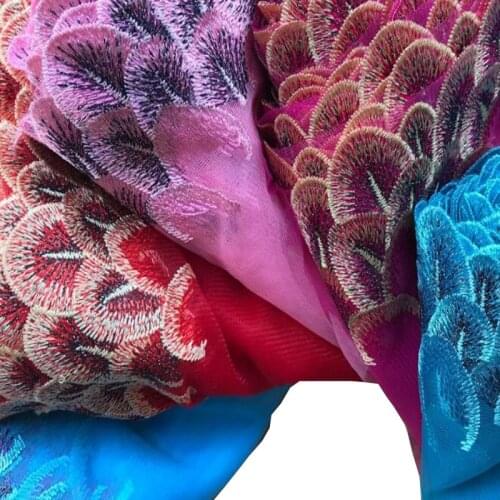 Fashion 5colors mesh Embroidery lace fabric wide DIY sewing collar ribbon applique trim guipure dress wedding cloth textile