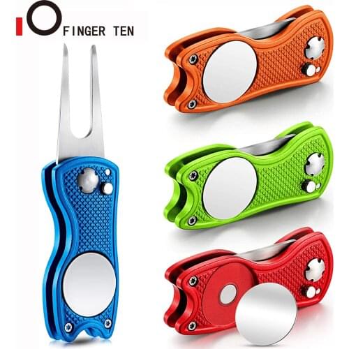 Mini Repair Tool Golf Divot Tool Green Fork with Golf Marker Pitch Groove Cleaner Foldable Magnetic Accessories Drop Shipping