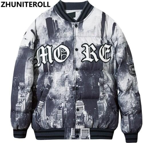 2021 Baseball Winter Mens Jacket Letter Embroidery Hip Hop Zipper Thick Warm Jackets Men Fashion Casual Streetwear Tops Coat