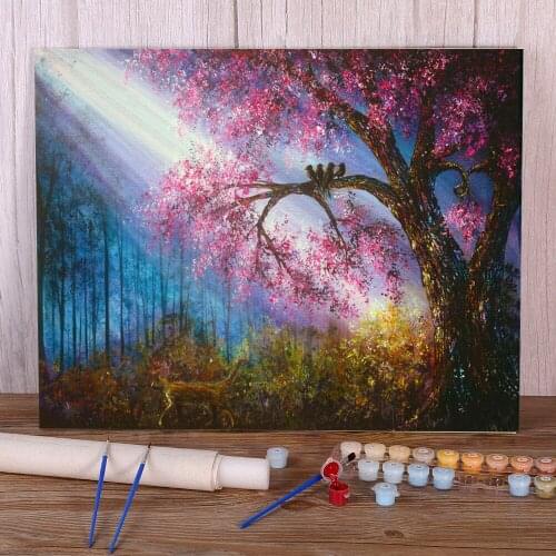 Natural Scenery Walking In Shadows Coloring By Numbers Painting Kit Acrylic Paints 50*70 Picture By Numbers Wholesale