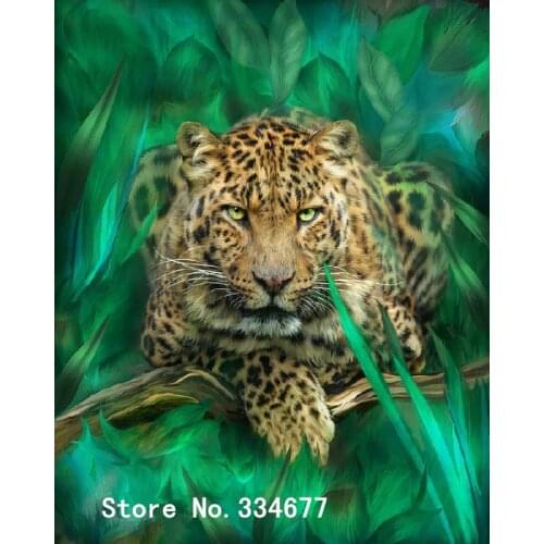 New leopard animal Counted Cross Stitch Kits Needlework Embroidery Crafts 14ct Unprinted Aida DIY Arts Handmade Home Decor