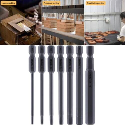7 Pcs Electric Drill Screwdriver Bit Set Hexagon Socket Bit Set S2 Magnetic Electric Pneumatic Air Bit