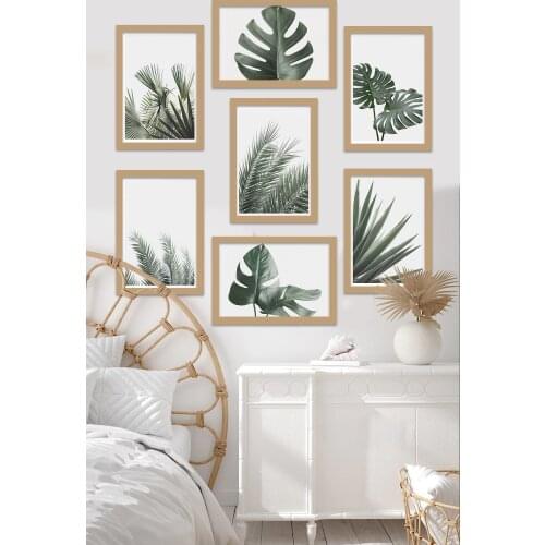 Frame Looking MDF Table Set 60x60 CM 7 Piece Table Wall Art Flower Plant Canvas Painting Poster Printing nordic Print Modern