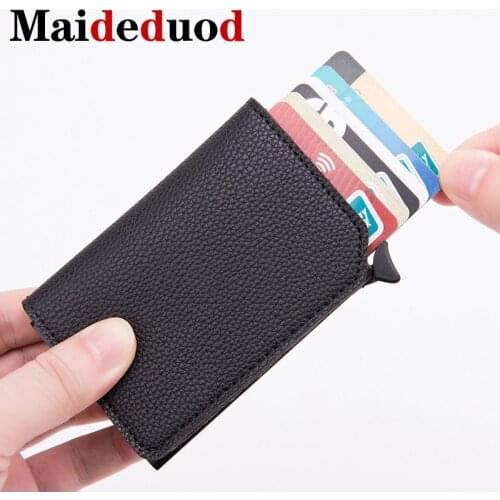 NEW Anti-theft Card Case Carbon Fiber RFID Pop-up Clutch Smart Card Wallet Multifunctional Men Unisex Card Holder 6 Colors