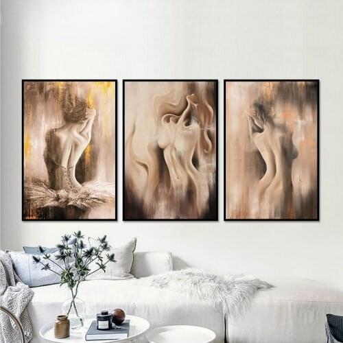 Sexy Beauty Poster Prints Modern Style Hand Painted Abstract Oil Painting on Canvas Nordic Decorative Pictures for Living Room
