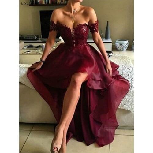 High Low Prom Dresses Party Dress Junior High Cute Graduation Semi Vestido De Formatura Festa Curto Gala Jurken 2021