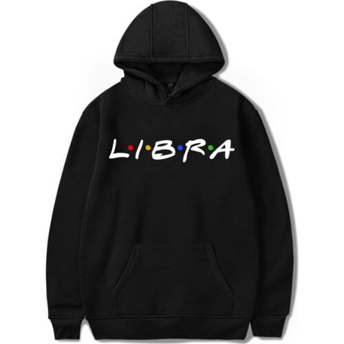 Harajuku Hooded Women Casual Hoodie LIBRA Letter Print Crewneck Sweatshirt Women Constellation Letter Print Hoodies Men Clothes