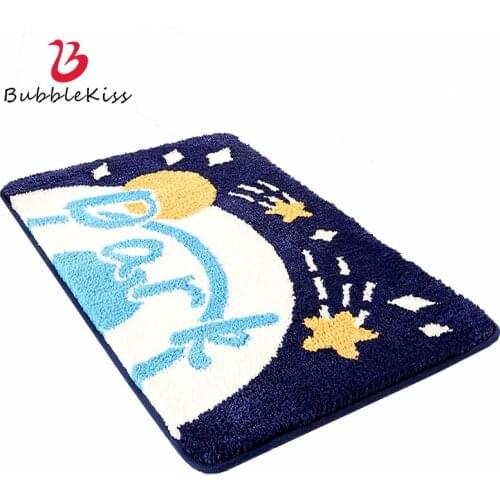 Bubble Kiss Fluffy Rug for Children Room Bath Decor House Cartoon Style Soft Carpet Floor Door Mat Anti-Slip Star Mat Kid Gift