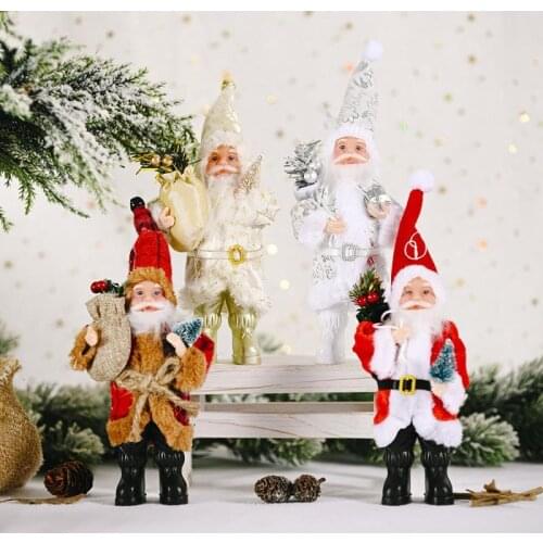 Christmas Tree Ornaments Plush Santa Claus Doll Toy Decoration Party Exquisite for Home Xmas Happy New Year Gift for Christmas