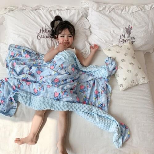Spring And Summer ChildrenS Cartoon Breathing Cotton Bean Blanket Blanket Cotton Air-Conditioning Quilt Cart Blanket