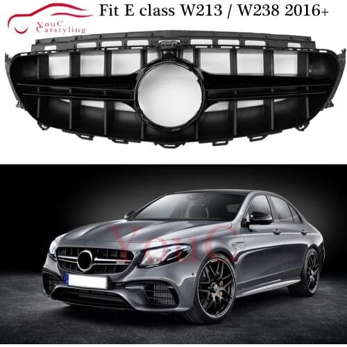 W213 AMG E63 Style Front Grille Grills Mesh for Mercedes E class W213 W238 E180 E200 E250 E300 E350 E400 2016 + Sedan Coupe