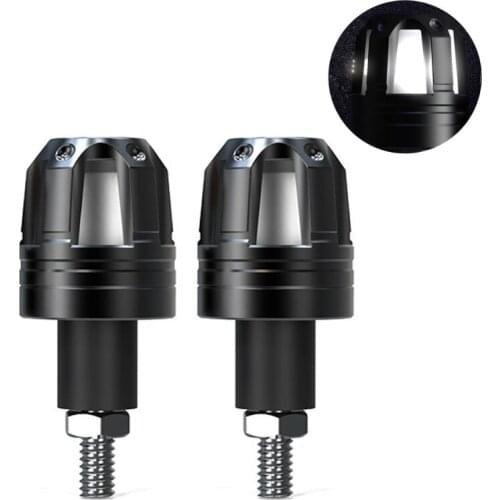 X7AE 2 Pcs Motorcycle Handlebar Grip Bar End Plugs with LED Lights Expanding Locking Durable Motorbike Riding Repair Parts