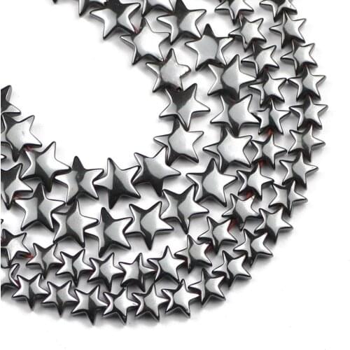 YHBZRET Natural Black Hematite Stone 8/10mm Star shape spacer Loose beads for Jewelry Making DIY bracelet accessories Findings