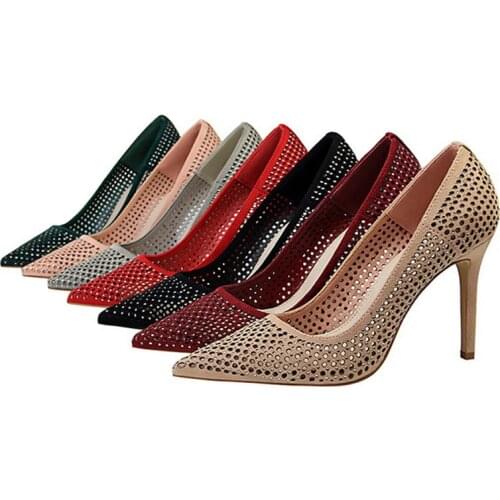 BIGTREE 2019 New Wonen Pumps Fashion Office Shoes Women Sexy High Heels Lightweig Hollow Mesh Shoes Womens Wedding Shoes Party