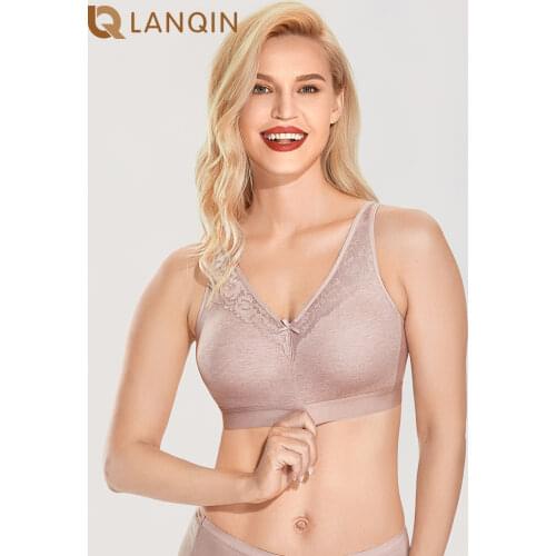 Womens Seamless Wireless Cotton Bra Lace Sleep Unlined Big Size Comfort Support