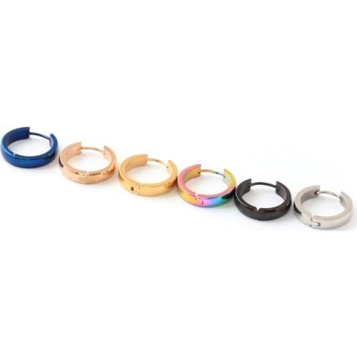 Alisouy fashion 1 pair Good Quality Mens Stainless Steel Hoop Ear Stud Earrings hiphop Piercing simple stud earrings for men