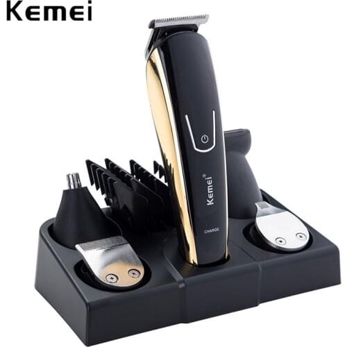 100-240V Kemei 5 In 1 Hair Trimmer Titanium Clipper Electric Shaver Men Styling Tools Shaving Machine For Barber Beard Razor