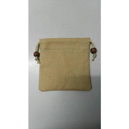 100pcs cotton drawstring jewelry bag custom size 9*9cm gift pouch,double stiching and with beads(as the main picture)
