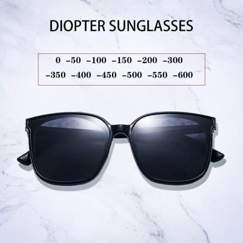 2021 Myopia Sunglasses Diopter Polarized Oversize Prescription Aviation Sun Glasses for Nearsighted Men Women Myopic Shades