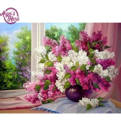 5D Diamond painting cross stitch kits flowers stickers diamond embroidery Lilac diamond mosaic icons rhinestone pictures