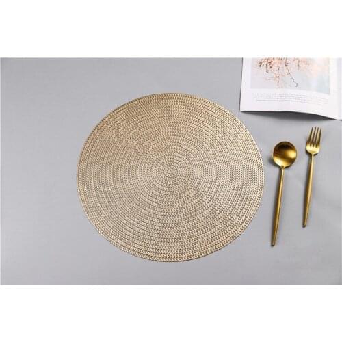 6pcs 38CM Round Coaster Insulation Table Mats Pads PVC Table Placemat Non-slip Mats Coffee Tea Place Mats Kitchen Decor. OK 1067