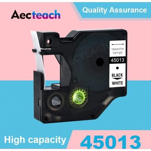 Aecteach 45013 Compatible for Dymo D1 12mm 6mm 9mm 19mm Label Tape Black on White Label Tapes for Dymo Label Manager LM160 280