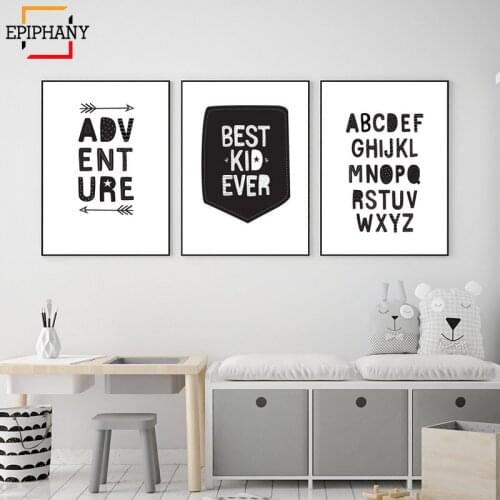 Black and White Nursery Wall Art Prints Adventure Be Wild and Free Posters Canvas Painting Scandinavian Wall Painting Room Decor