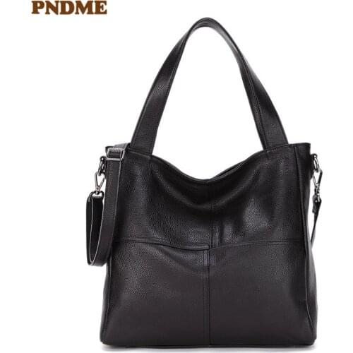 Natural genuine leather ladies handbag casual vintage hand stitching soft first layer cowhide womens daily weekend shoulder bag