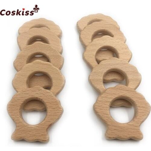 Beech Wooden Octopus Natural Handmade Baby Wooden Teether DIY Wood Personalized Pendent Eco-Friendly Safe Baby Teether Toys