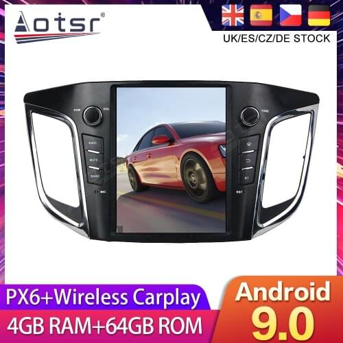 For Hyundai Creta IX25 2015-2018 Tesla Styel Android 9 Car DVD GPS Navigation Radio Auto Stereo Multimedia Palyer HeadUnit 2DIN