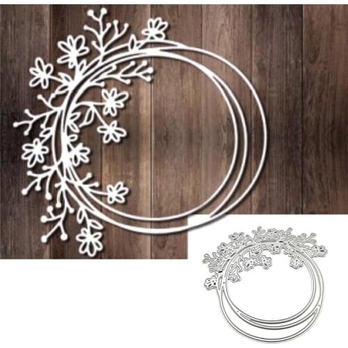 Flower Wreath DIY Embossing Mould, Carbon Steel Printing Steel Mould for Album Paper Card Making