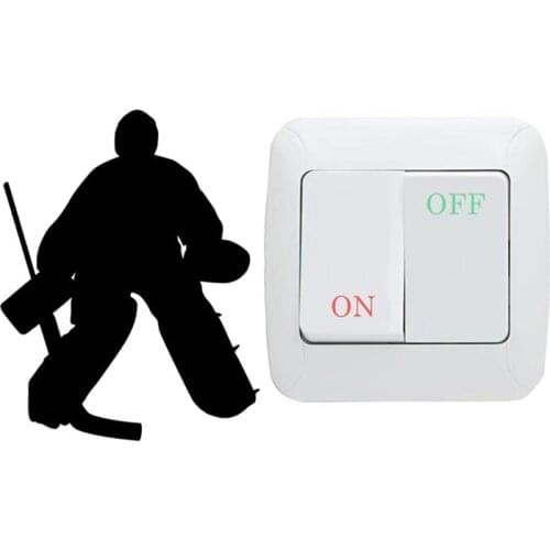 Hockey Goalie Cartoon Vinyl Switch Sticker Home Room Decor Decals 5WS0426