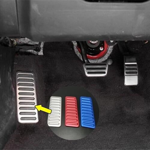 For Ford Mustang 2015 2016 2017 2018 Stainless Steel Gas Fuel Brake Foot Rest Pedal Pad Kit Set Cover Trim LHD AT No Drill