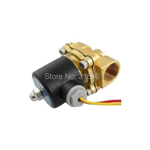 Free Shipping 5PCS 1" Brass Solenoid Valve 12V Normally Closed Water, Diesel 2W250-25 FKM
