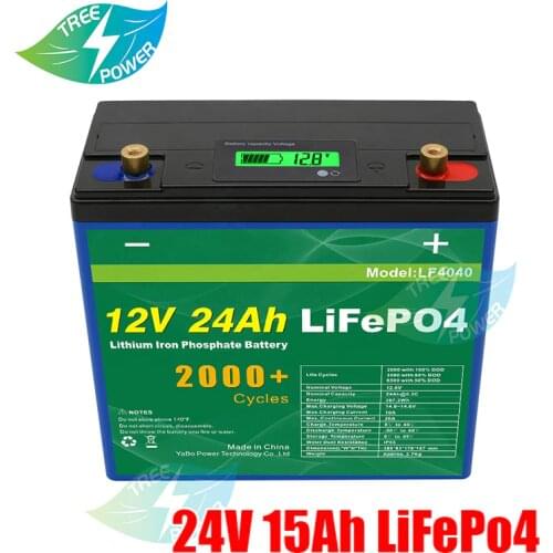 Lifepo4 12v 15Ah lithium battery pack BMS 4S 12.8v rechargeable for 24V 350w 300W ebike mera golf trolley Toys + 3A charger